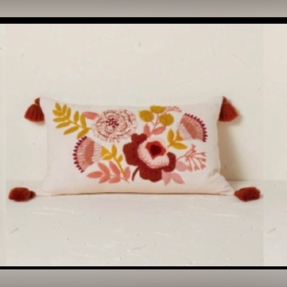 Opalhouse Jungalow Floral Embroidered Cushion with Tassels